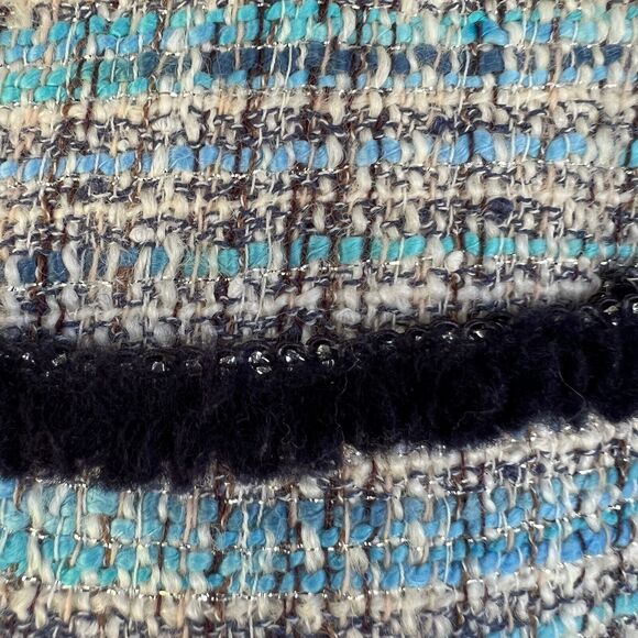 Lady Jacket blue tweed cameo buttons size 2 - Picture 6 of 11